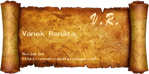 Vanek Renáta névjegykártya