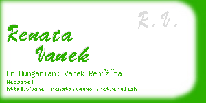 renata vanek business card